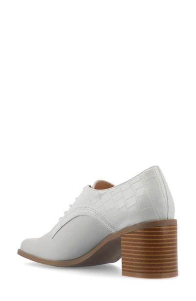 Journee Collection Sylvan Block Heel Derby Pump In Grey
