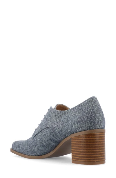Journee Collection Sylvan Block Heel Derby Pump In Denim