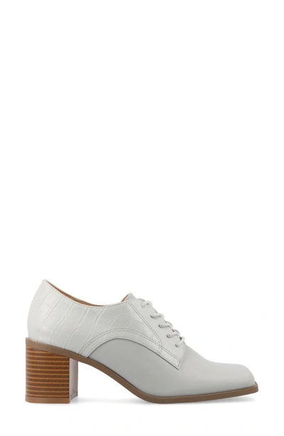 Journee Collection Sylvan Block Heel Derby Pump In Grey