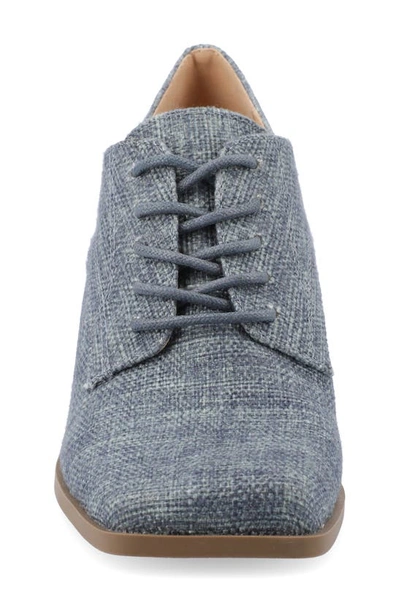 Journee Collection Sylvan Block Heel Derby Pump In Denim