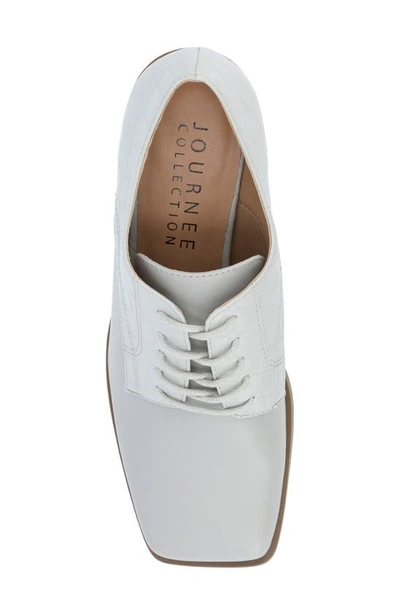 Shop Journee Collection Sylvan Block Heel Derby Pump In Grey