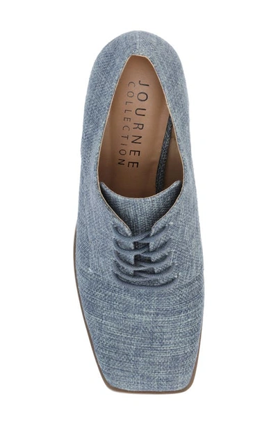 Journee Collection Sylvan Block Heel Derby Pump In Denim