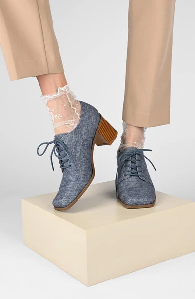 Journee Collection Sylvan Block Heel Derby Pump In Grey