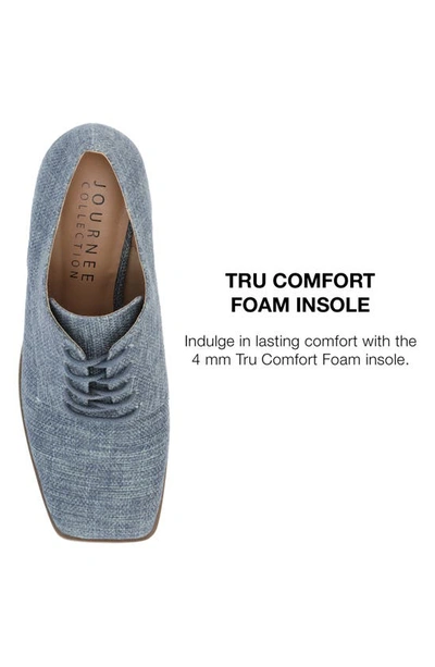 Journee Collection Sylvan Block Heel Derby Pump In Denim