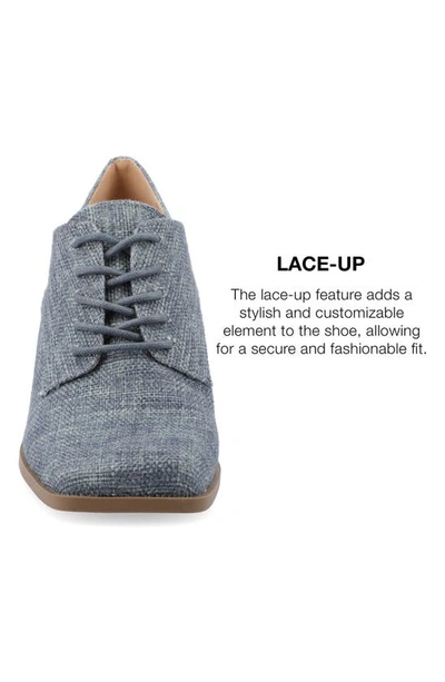 Journee Collection Sylvan Block Heel Derby Pump In Denim