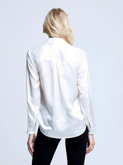Shop L Agence Tyler Silk Blouse In Ivory
