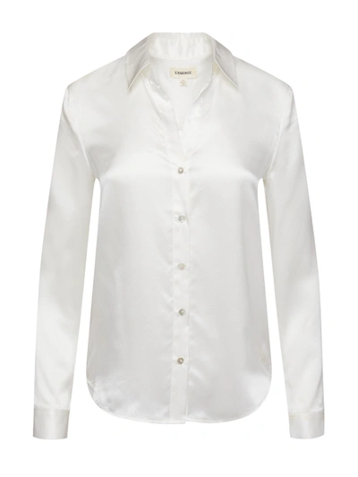 L Agence Dani Silk Charmeuse Blouse In Ivory