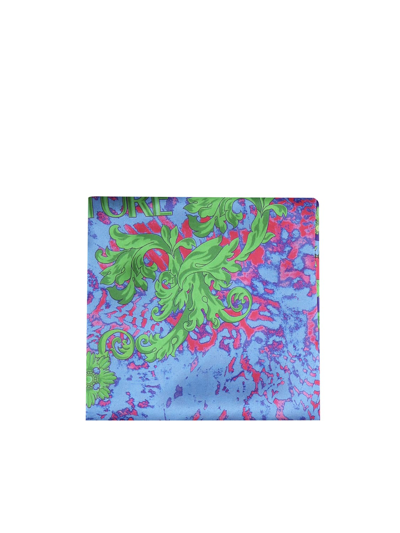 Shop Versace Jeans Couture Silk Scarf In Multicolor