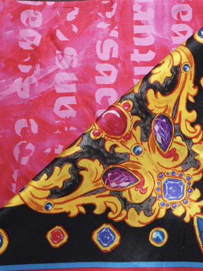 Shop Versace Jeans Couture Silk Scarf In Multicolor