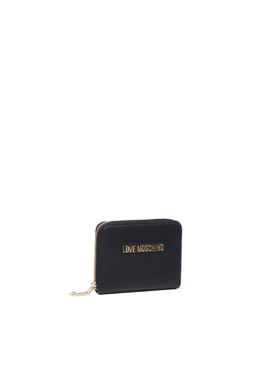 Shop Love Moschino Small Wallet With Logo In Black
