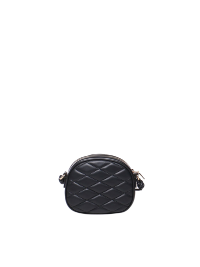 Shop Love Moschino Logo Lettering Quilted Shoulder Bag In Black