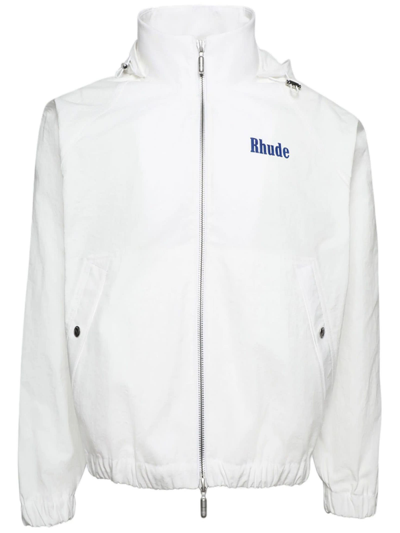 Shop Rhude White Track Jacket In Bianco