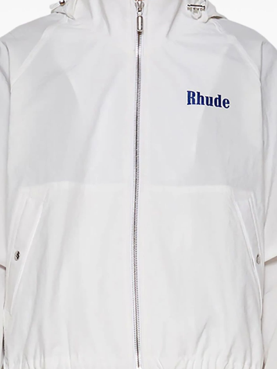 Shop Rhude White Track Jacket In Bianco