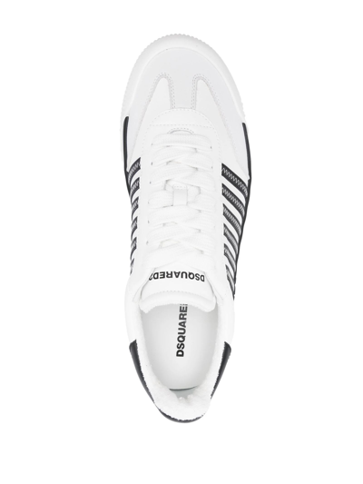 Shop Dsquared2 White Calf Leather Sneakers In Bianco