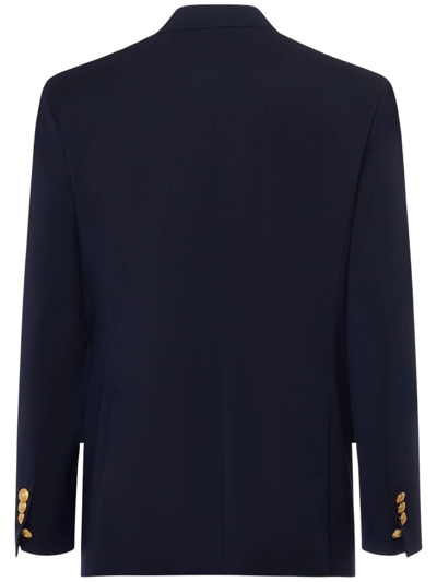 Shop Dsquared2 Navy Blue Wool Twill Jacket