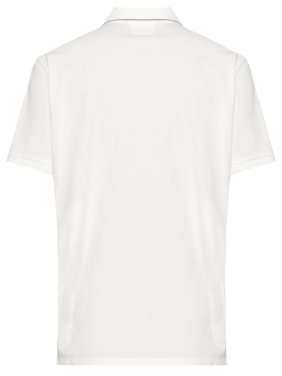 Shop C.p. Company Stretch Piquet Regular Polo Shirt In Bianco