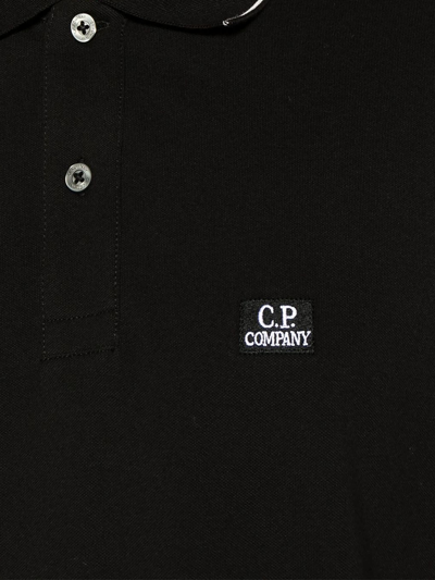 Shop C.p. Company Stretch Piquet Regular Polo Shirt In Nero