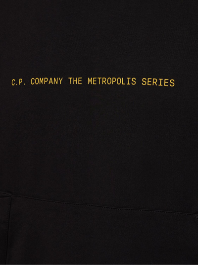 Shop C.p. Company Metropolis Series Stretch Fleece Graphic Hoodie In Nero