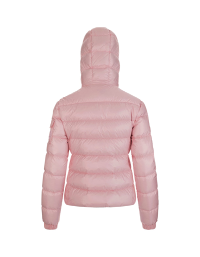 Shop Moncler Pink Gles Down Jacket