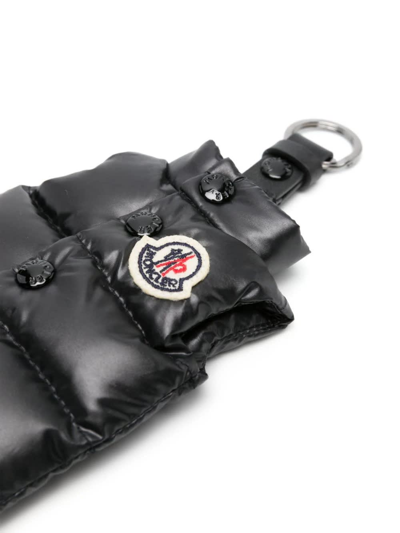 Shop Moncler Black Vest Shaped Keyring