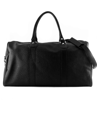 Shop Avenue 67 Black Leather Duffel Bag In Nero