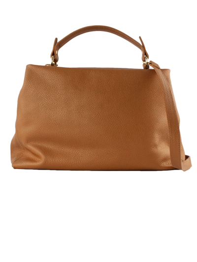 Shop Avenue 67 Brown Grained Soft Leather Bag In Marrone