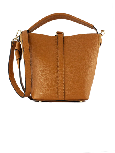 Shop Avenue 67 Brown Grained Leather Bag In Marrone