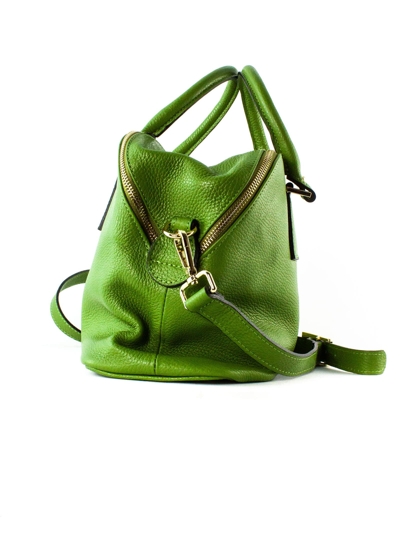 Shop Avenue 67 Green Grained Soft Leather Bag In Verde