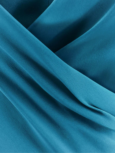 Shop Alberta Ferretti Aqua Green Satin Finish Maxi Dress In Blu