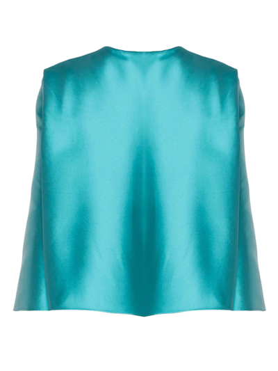 Shop Alberta Ferretti Mikado Turquoise Jacket In Blu