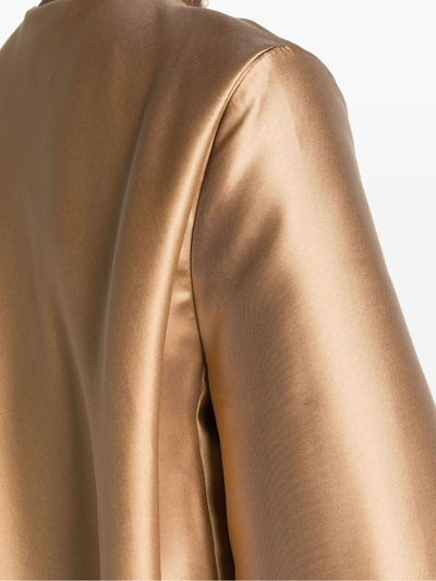 Shop Alberta Ferretti Gold-tone Satin Jacket In Oro