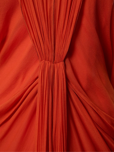 Shop Alberta Ferretti Dress In Organic Silk Chiffon In Arancione