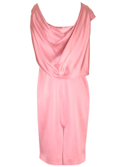 Shop Givenchy Pink Satin Sheath Dress In Rose
