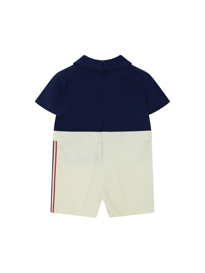 Shop Gucci Baby Sleepsuit In Urban Blue