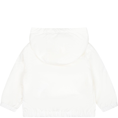 Shop Moncler Evanthe White Windbreaker For Baby Girl