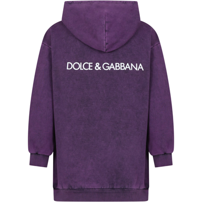 Shop Dolce & Gabbana Purple Casual Dress With Logo In Violet
