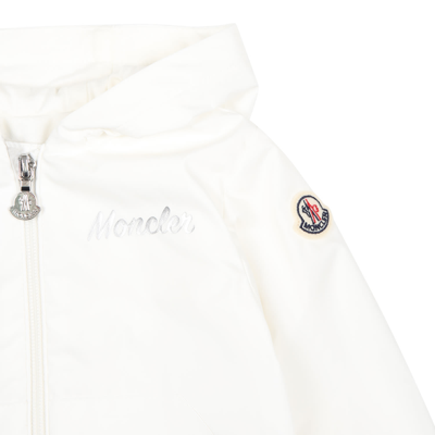 Shop Moncler Evanthe White Windbreaker For Baby Girl