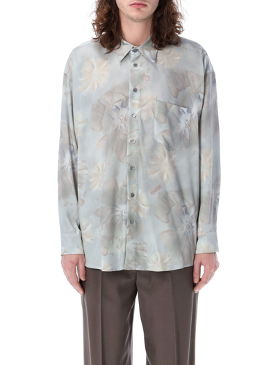 Shop Magliano Flower Shirt In Pale Blue