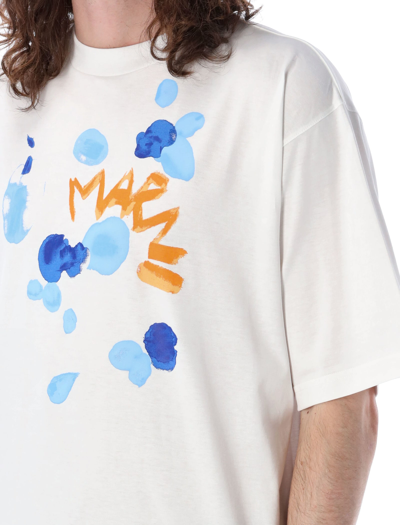 Shop Marni Paint Logo T-shirt In White