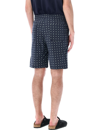 Apc Vincento Geometric-pattern Shorts In Dk Navy