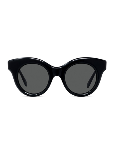 Shop Loewe Circle Frame Sunglasses In Black