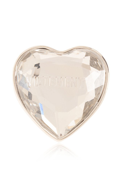 Shop Vetements Heart Shaped Ring In Silver