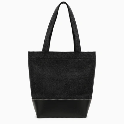 Shop Apc A.p.c. Small Axel Black Cotton Tote Bag With Logo