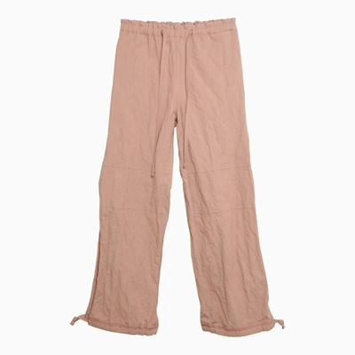 Shop Acne Studios Antique Pink Cotton Wide Trousers