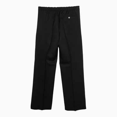 Shop Acne Studios Black Wool Blend Trousers With Pleats