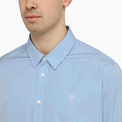 Shop Ami Alexandre Mattiussi Ami Paris Ami De Coeur Cashmere Blue Shirt