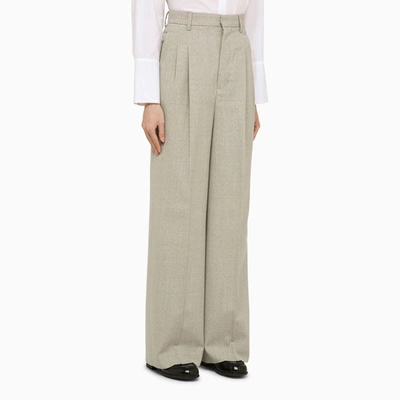 Shop Ami Alexandre Mattiussi Ami Paris Light Grey Wool Trousers