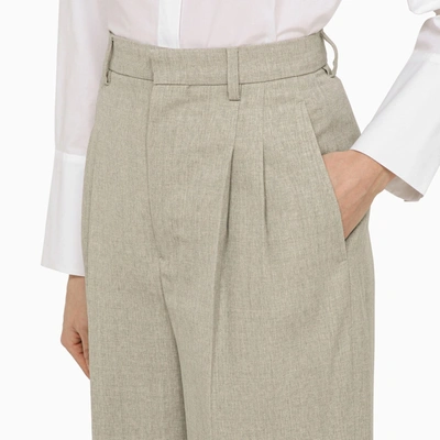 Shop Ami Alexandre Mattiussi Ami Paris Light Grey Wool Trousers