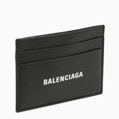 Shop Balenciaga Black Card Holder With Logo Print
