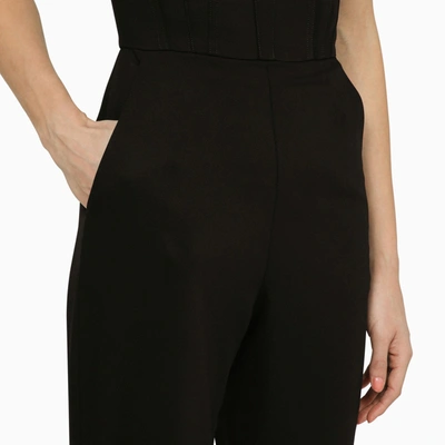 Shop Balmain Black Viscose Jumpsuit With Jewelled Buttons